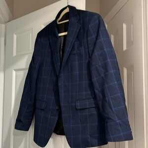 Calvin Klein sport coat. Blue plaid size 38S